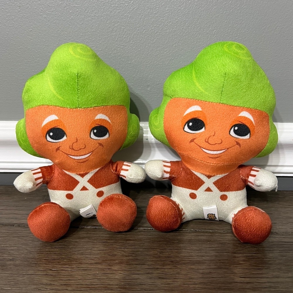 Willy Wonka Oompa Loompa Plush Toys Set of 2 Cute Character Stuffed‎ Animals